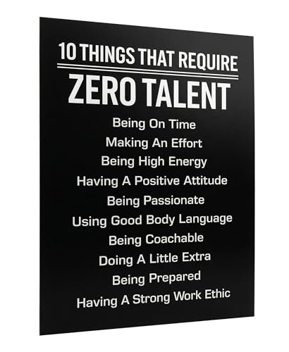 AMERICAN LUXURY GIFTS Motivational Wall Art Print: "10 Things That Don't Require Talent" wall art