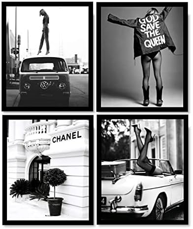 PoyBux Design Fashion Wall Art Poster Prints Set of 4 UNFRAMED