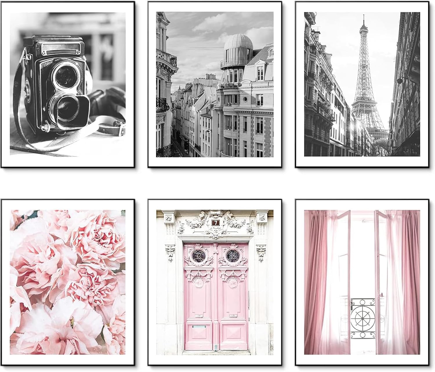 HoozGee Vintage Fashion Paris Wall Art Prints Black and White Canvas