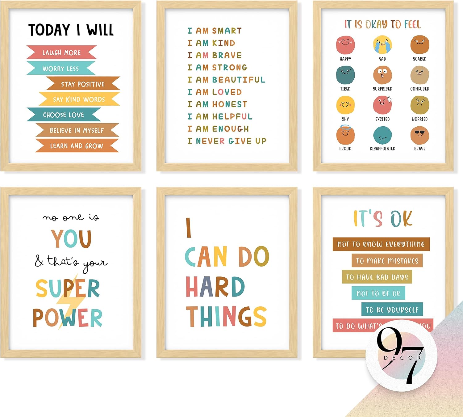 97 DECOR Kids Affirmation Wall Decor wall art