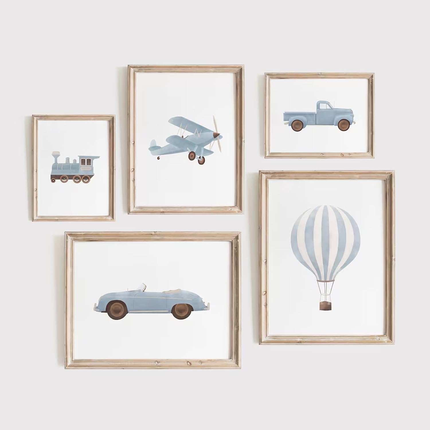 Blue Car Wall Art Decor Boys Room Canvas Poster Vintage Train Transpor wall art