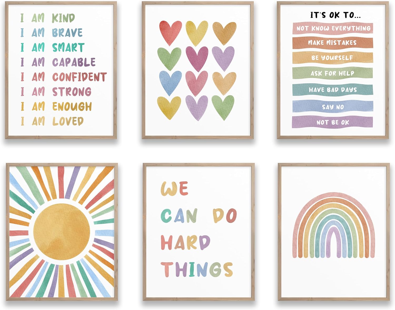 TwoDays Positive Affirmations Room Decor for Kids wall art