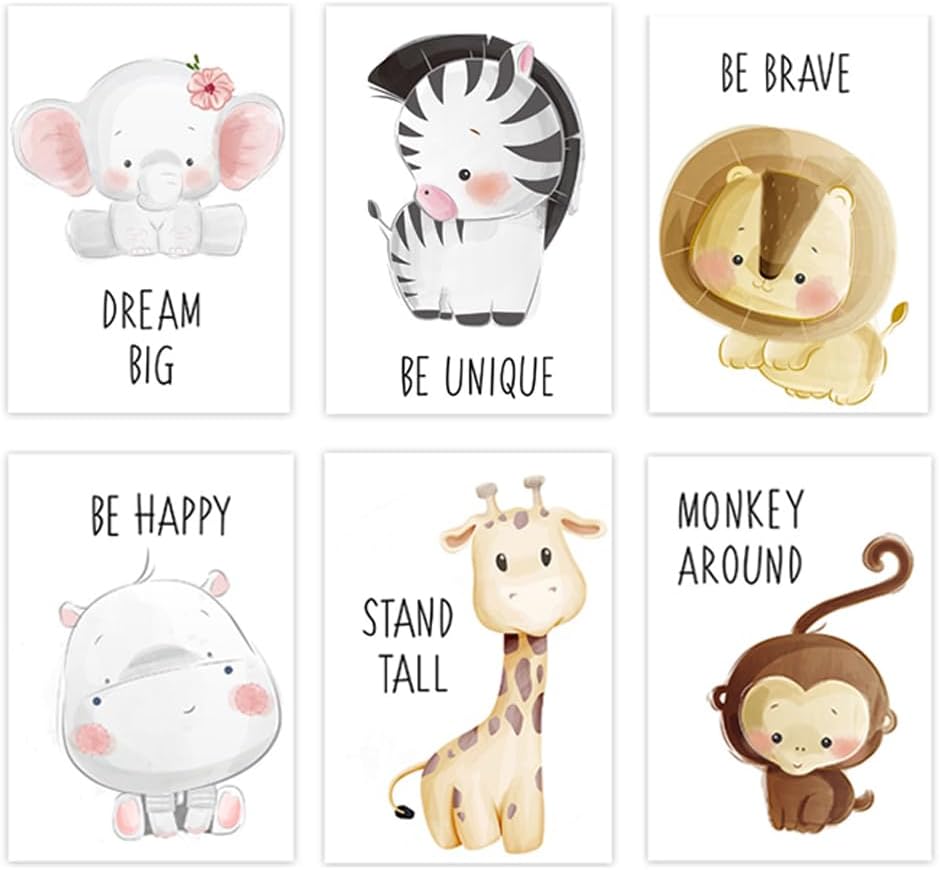 6 Pack Animal Painting wall art