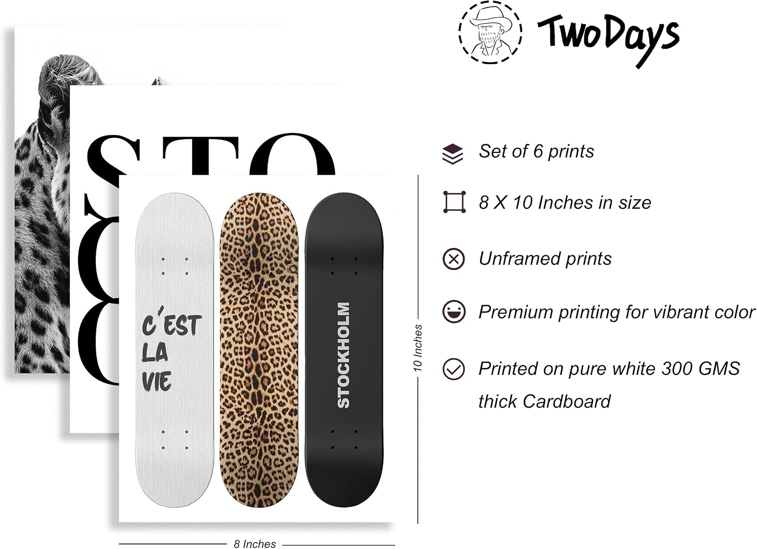 TwoDays Stockholm Style Room Decor for Women, Chic Trendy Wall Art styled on a wall at home