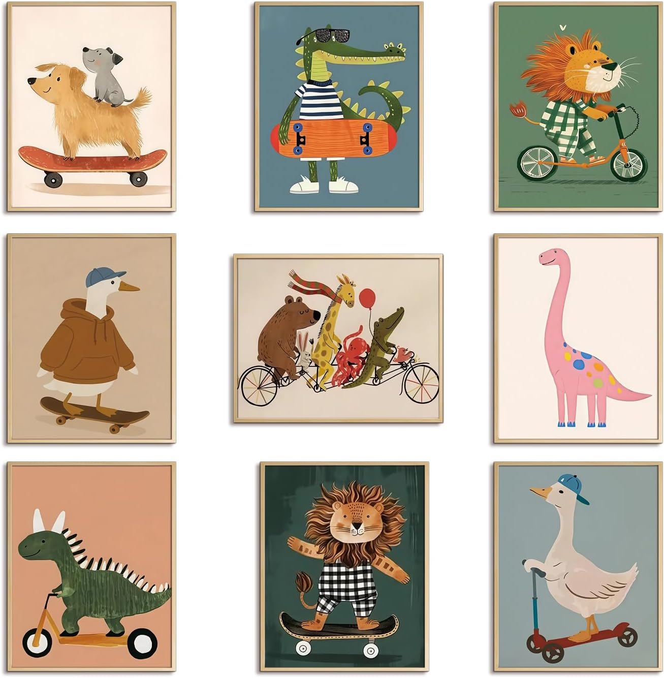 SAMHOU Kids Room Wall Art Set of 9 wall art