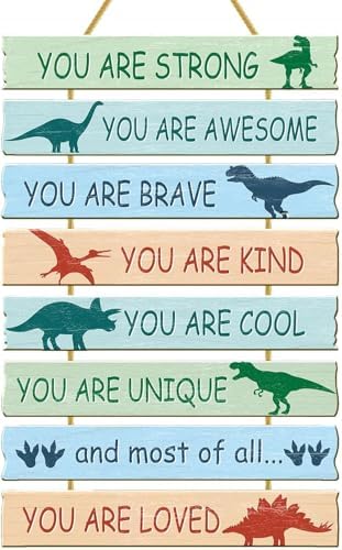 Dinosaur Room Decor for Boys Bedroom Wall Dino Inspirational Art Kids  styled on a wall at home
