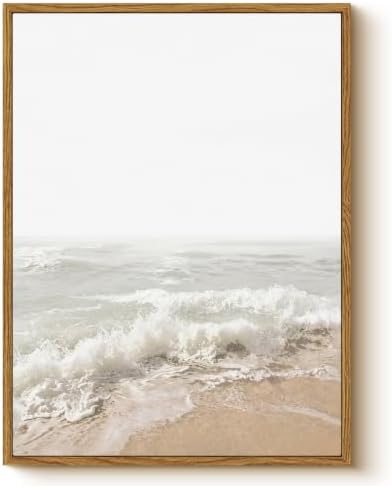 RINTO Coastal Beach Boho Canvas Wall Art 12" X 16" styled on a wall at home